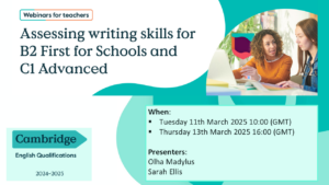 Webinar Marzo 2025 Writing B2 First for Schools y C1 Advanced