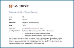 actividades winter olympics cambridge